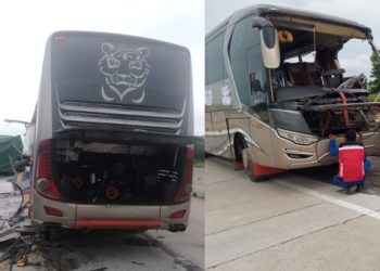 Kecelakaan bus dan truk tronton di Tol Bakauheni-Terbanggi Besar Lampung