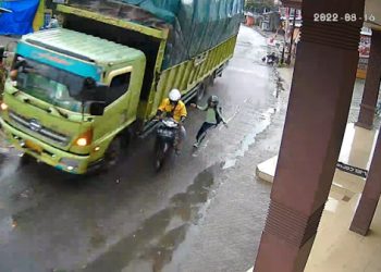 Truk rem blong di Bandar Lampung