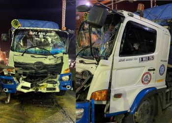 Truk kecelakaan di Tollgate Pelabuhan Bakauheni