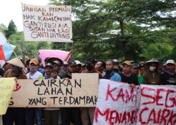 Unjuk Rasa di Bendungan Marga Tiga, Lampung Timur.