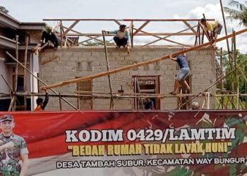 Bedah Rumah Kodim 0429/Lampung Timur. (Foto: Ist).