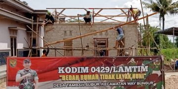 Bedah Rumah Kodim 0429/Lampung Timur. (Foto: Ist).