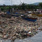 Sampah di Pantai Sukaraja Bandar Lampung
